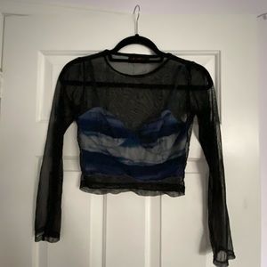 Xs Urban Outfitters Sheer Sky Bandeau Longsleeve
